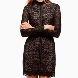Aritzia Wilfred Black Lace Bodycon Dress Size US 8 Like NEW Condition